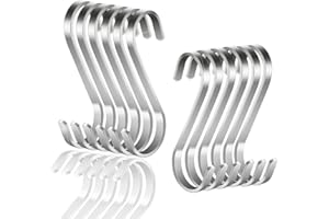 WEERSTONE 18 Pack S Hooks Stainless Steel S Shaped Heavy Duty Rust Resistant Hooks for Kitchen Utensils Office Bathroom Closet Workshop Garage Office Household Home Essentials