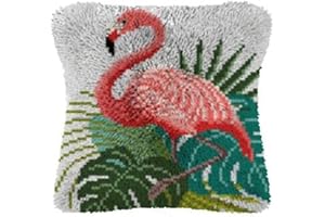 ROCKY&CHAO Latch Hook Pillow Case Kit for Adults - DIY Cushion Cover Cross Stitch Embroidery 17X17Inch/43x43cm - Home Decor