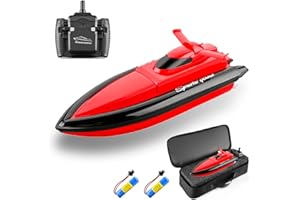 Goolsky Remote Control Boat RC Boats for Pools or Lakes, 2.4G High Speed 20km/h Remote Control Racing Boat, Electric Toy Boat Gift for Kids Adults Boys Girls with Storage Bag