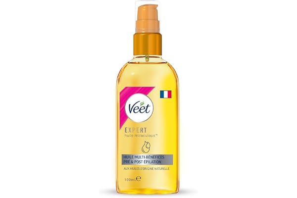 Veet - Hydratant Huile Miraculeuse Post Épilation et Pré et Post Rasage - À Base d'Huiles d'Origine Naturelle