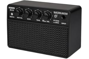 summina 10W Amplificatore per Chitarra Elettrica Piccolo Altoparlante per Esercitazione Ricaricabile Audio Portatile Supporta Connessione BT/Cuffie Interfaccia da 6,35 mm