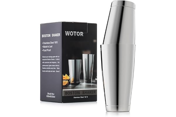 WOTOR Boston Cocktail Shaker Set, 530 ml & 830 ml rostfritt stål shaker burkar med vikt, metall martini shaker drink mixer för skäggending, professionella barverktyg för Bartender