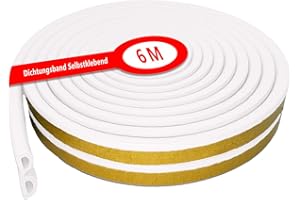 ZHENSFLOURISH Guarnizione Finestra, 6M Paraspifferi Finestre, Antispifferi Finestra, Parafreddo per Finestre, Per l'isolamento Acustico, la Protezione Dalla Polvere, la Protezione Dagli urti, Bianco, sigillante