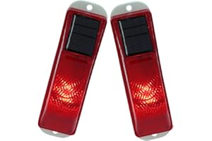 Gatuida 2pezzi Lampada Solare Di Avvertimento Per Giardino Luci Di Cautela Per Esterni Riflessione Rosso E Giallo Facile Installazione E Utilizzo Giardino Patio E Cortile