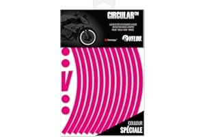 VFLUO - Motorcycle Reflective Wheel Stripes kit, 1 Wheel Rim Stickers Pack, 3M Technology™ - High lateral Visibility, Discreet and Design, Easy Installation