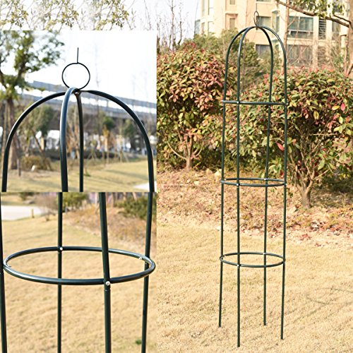 Rosensäule Rankhilfe Rosenturm Rankgitter Pergola Obelisk Metall Rosenbogen Säulenform 190cm - 3