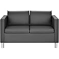 COSTWAY 1/2/3-Seater Sofa, PU Leather Upholstered Sofa Settee with Pillow and Armrest, Modern Single/Double/Triple Sectional Couch Lounge Seat Chair for Living Room Office