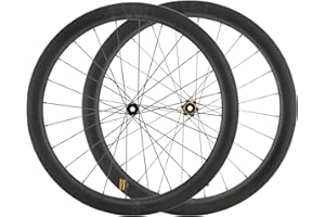 MEROCA VEL Road Bike Carbon Wheelset 700C Clincher Wheelset 50/60mm Deep Disc Brake Clincher/Tubeless Ready, 36T Ratchet Hub, Pillar Spokes