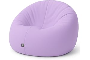 ‎PATCH HOME PATCH HOME 2 in 1 Funktion Sitzsack Sessel Bean Bag Sitzsäcke Gaming mit Reißverschluss bereits befüllt - Ø 125cm - Flieder