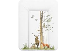 Ceba Baby® Matelas à Langer Bebe souple 70x50 cm - Matelas à langer epais lavable - pour garçons et filles - Certifié Öko-Tex - Imperméable - forêt - 50x70 cm