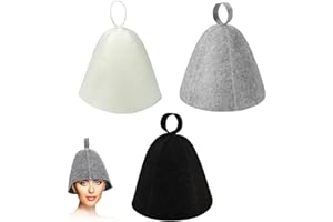 GUTERTOP 3 Stück Saunahut Filz, Saunamütze für Damen und Herren, Sauna Hut für Saunaliebhaber (Schwarz, Weiß, Grau)
