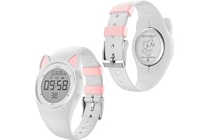 HUYVMAY Non Connectée Podomètre Montres sans App, Montre Rechargeable à Durée de Vie de la Batterie de 20 Jours, Enfants Montres Numériques IP68 Etanche avec 3 Réveils pour Garçons et Filles Enfants