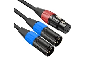 JOMLEY XLR Splitter, 1 Hona till 2 Hanar Y-Kabel, 3-Stifts Balanserad Mikrofon Ljudkabel - 1.5 m