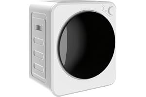 HOMCOM Minitorktumlare, 4 kg | 5 program | 60 ℃ | 800 W/400 W | fristående och väggmonterad | luftdragare | vändbar trumma i rostfritt stål