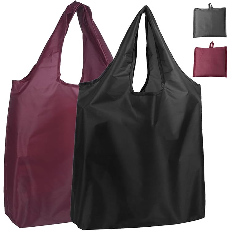 XHYASD 8 boodschappentassen, herbruikbaar, opvouwbaar, wasbaar, van polyester, 50 x 37 cm, met haken, licht en robuust, voor winkelen, reizen en dagelijks gebruik
