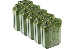 Oxid7® 5x Tanica di carburante metal da 20 litri, approvata dall'ONU | Tanica di carburante adatta per benzina, diesel e bioetanolo | Made in Europe