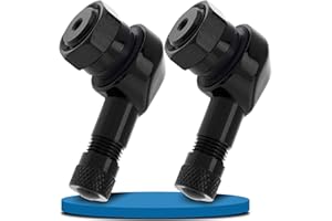 VEHEPEAY 2 Piezas 90 Grados de Valvula Acodada Moto CNC Aleación de Aluminio,Vástago de Válvula 11,3 mm para la Mayoría de Neumáticos de Motocicleta con Junta de Goma