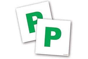 P Plate Stickers - Pack of 2-180mm x 180mm - P Plates New Driver Sticker - Waterproof & Fade-Resistant Vinyl - Easy Application - Made in the UK by SIGNS247®