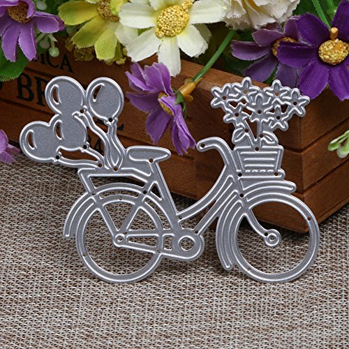 Amazingdeal365 Metall Form Schablonen Schneiden DIY Dekor Sammelalbum Karten Buchzeichen Lesezeichen als Geschenk für Freunde Geburtstag Kinder,Kindergarten Hobby Schule Handarbeit Unterricht usw. Ein tolles Geschenk! (Lovely Fahrad) - 2