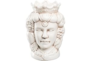 MORGAN Testa di Moro Regina Caltagirone, Stile Ceramiche Siciliane, Vaso in Ceramica 12x18 cm