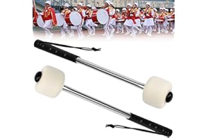 Kleemeiero 2 PCS Baquetas de Bombo con Cabeza de Fieltro (30x5 cm) | Mazos para Tambor con Mango de Acero Inoxidable | Palillos de Tambor para Instrumentos de Percusión | Ideal para Niños y Adultos