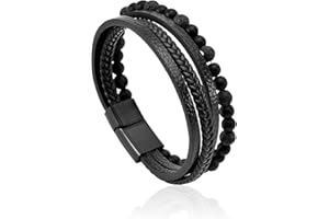 GROVL Volcanicx Wellness & Relief Bracelet Volcanic X Menopause Bracelet for Slimming Menopause Weight Loss for Women and Men Natural Stone Obsidian(Black/8.46in)
