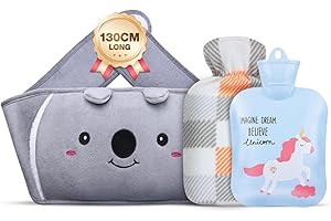 ‎KUYOU Wärmflasche aus Gummi mit Weichem Plüschbezug Wärmflaschengürtel für Nacken, Schulter, Rücken und Beine – Ideal für Kinder, Erwachsene und Senioren