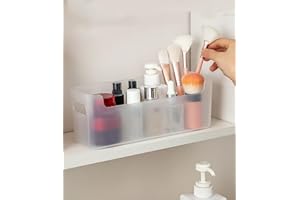 EURXLQ 4 Pezzi Scatola di Immagazzinaggio in Plastica Stretta Cesto di Immagazzinaggio Piccolo Scatole Organizzatore Scatola Cestini di Immagazzinaggio per Cucine Bagni (Trasparente, 25x 8 x9.5 cm)