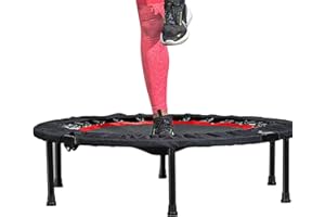 Kanchimi 38" Folding Mini Fitness Indoor Exercise Workout Rebounder Trampoline, Max Load 330lbs(Black)