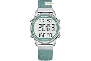 Hearkent Montre podomètre pour femme - Tracker de fitness pour la marche - Montre de sport étanche - Compteur de calories - Montre avec grand écran numérique - Pour personnes âgées