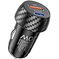Amazon Basics Mini Car Charger with Dual Output, Fast Charging (Type C 20W + Type A 3.0A) Compatible with All Smartphones(Black)
