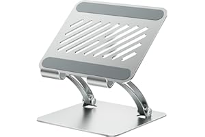 tounee Tablet Holder Stand, Dual Rod Adjustable Aluminum Desktop Stand, Compatible with 4.7-16.5" iPads, Surface Tablets, Portable Monitors, Kindle & More (Silver)