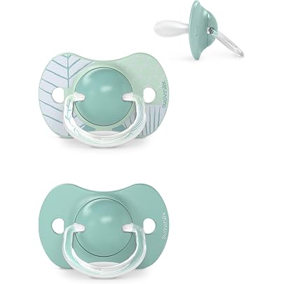 Ciucci Suavinex Che Brillano Al Buio – 2 Pezzi, Silicone SX Pro, 0-6 Mesi, Rosa, Tettarella Fisiologica