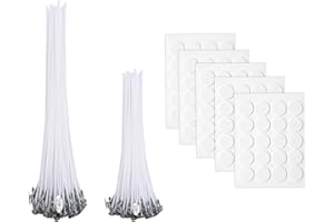 Bolosa 100 Stück Kerzendocht, Kerzendochte für Kerzen, Kerzen Docht Set, Kerzendocht Kaufen, Kerzendochte für Dicke Kerzen, Kerzen Selber Machen Set, Dochte für Kerzen Gießen, Candle Wick 10/15cm(K)
