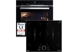 KKT KOLBE | Autarkes Herdset | 60cm Einbaubackofen EB8017ED | 59cm Induktionskochfeld IH85904FZ | Katalyse | Pizzafunktion | Grill | Umluft | Heißluft | Timer | Airfry | SET8017IH594FZ