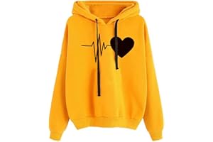vokkrv Felpe Oversize Ragazza con Cappuccio con Stampa Pullover Hoodie a Maniche Lunghe Loose Invernale Sweatshirt Hip Hop Streetwear Donna Sportiva Top con Coulisse Maglione Invernale da Donna