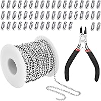 Catenina Militare Acciaio Inox 60cm - Maglia A Palline 2,5mm Con Moschettone | Uomo E Donna - Foto 4