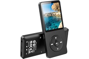 AGPTEK 64GB MP3 Player Bluetooth 5.3 mit Lautsprecher, 40 Stunden Akkulaufzeit Kleiner und klassischer Sport MP3 mit 1,8 Zoll Bildschirm, UKW-Radio (Ohne Kopfhörer), TF-Karte bis zu 128GB, Schwarz
