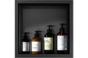 KINKIBOS Wandnische Dusche Edelstahl 304 Antrahzit, Keine Fliesen Erforderlich, Eingebettet Duschnische 30 x 30 x 10 cm, Duschnische Einzelregal Lagerung für Badezimmer, Grey Schwarz