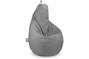 HAPPERS Puff Pera Naylim Mate Gris Claro XL para exterior e interior