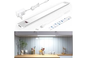 wobsion Lampada Sottopensile Cucina Led Con Sensore Senza Contatto,Ultrasottile Striscia Led Dimmerabile,Striscia Led Bianco Freddo 6000K,Super Luminoso 30CM Barra Led Sottopensile Cucina 200LM