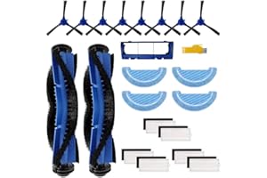 Laimaiou Kit de Accesorios para Cecotec Conga 1090 Connected 1090 Connected Force 1090 Robot Aspirador Piezas de Repuesto 21 Paquetes de Cepillo Principal, Filtro y Cepillo Lateral
