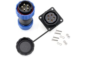 HANGTON CONNECT HangTon HE29 Conector de plástico de alimentación de 5 pines Impermeable al aire libre IP68 Circular Macho Hembra Enchufe Panel Socket 4-Screw (5 pines 25A 380V)