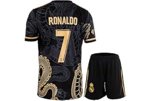 Mikalay Madrid Heim #7 Retro Black Dragon Limitierte Sonderedition Seltenes Fußball Kinder Trikot Shorts Set Jugendgrößen