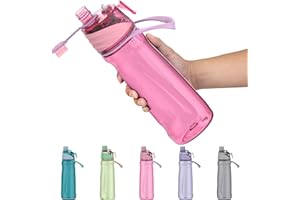 Healter Bouteille d'eau brumisante 950 ml avec brumisateur pour hydratation extérieure, cyclisme, escalade, randonnée, alpinisme, gym, rose