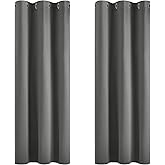 Deconovo Window Treatments Thermal Insulated Eyelet Curtains Blackout Curtains for Bedroom Light Grey 42 x 54 Inch 2 Panels