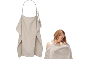 Huiguli Stillbezug für Babys, 75x110cm Stilltuch Musselin Stillschal für Unterwegs, Private Stillbezug für Baby, Weich Stillschürze aus Baumwolle, Khaki Stillschürze, Outdoor Nursing Cover