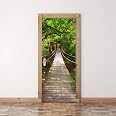 Autocollant Porte 3D Trompe-l'œil - 83x204 Cm, Motif Bambou, PVC Adhésif, Pour Salon/Cuisine/Chambre - 5
