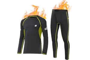 YUTYTH Thermal Underwear Mens Set, Cozy Breathable Long Johns for Men Thermal Warm Base Layer Top and Bottom Set for Winter Skiing Running
