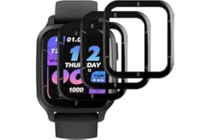 Beukei Pellicola Protettiva per Garmin Venu Sq 2/ Sq 2 Music, 3 pezzi Pellicola Gel [copertura totale curva 3D] [Anti-Graffio] [Senza Bolle][Durezza 9H ] Glass